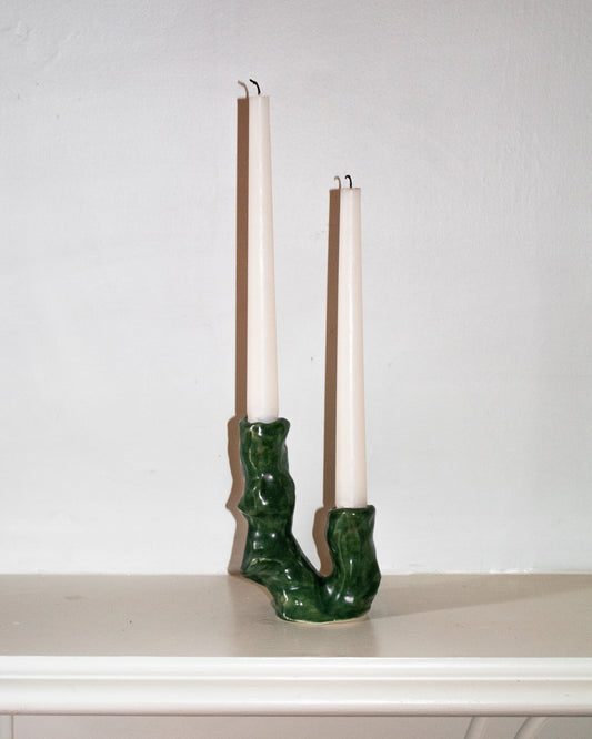 Fluid Candle Holder - Green